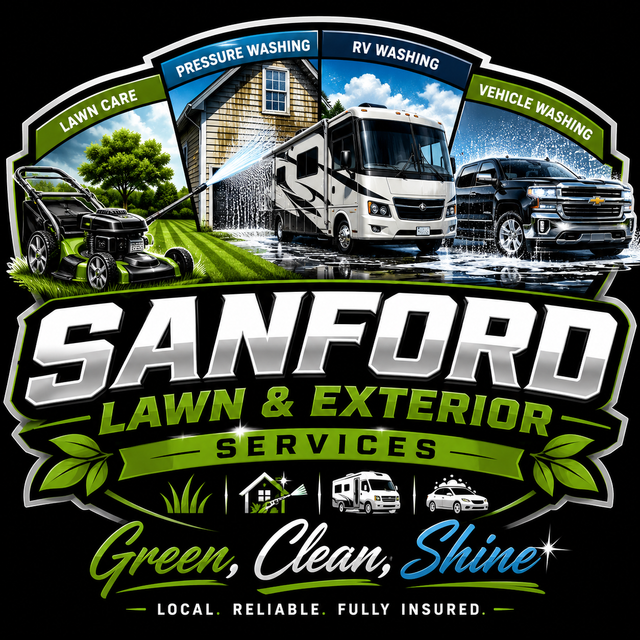 Sanford Lawn & Exterior Services badge logo