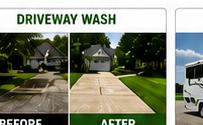 Driveway cleaning before and after result