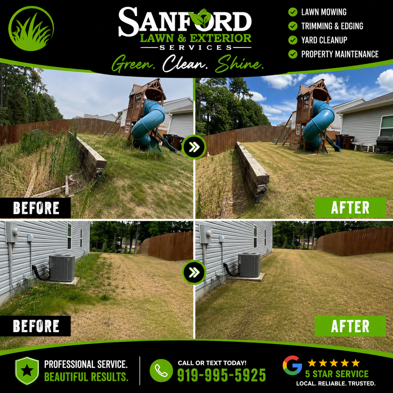 Lawn care before and after results